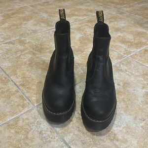 Doc Marten black platform chelsea boots
